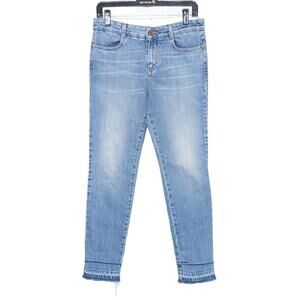 Stella McCartney Released Hem Skinny Jeans 28 Light Wash 10" Rise